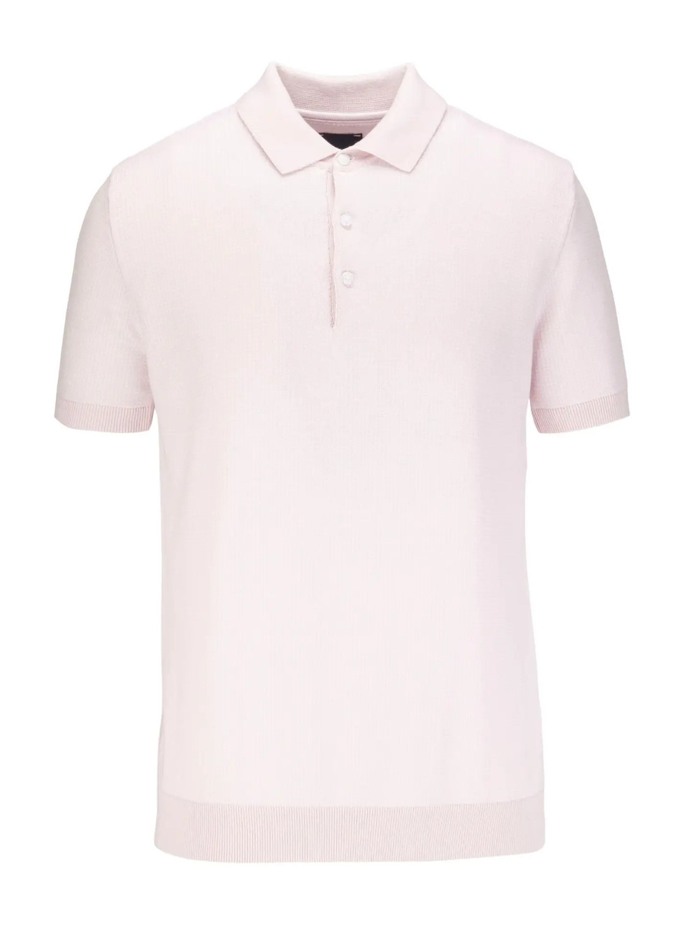 Guide London Light Pink 2 Tone Jacquard Knit Short Sleeve Polo/36908